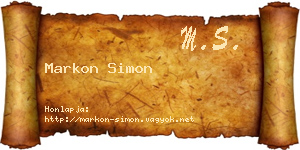 Markon Simon névjegykártya